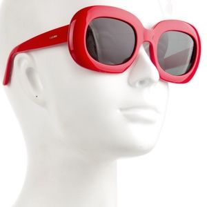 Céline Red New Oversized Oval Acetate Sunglasses